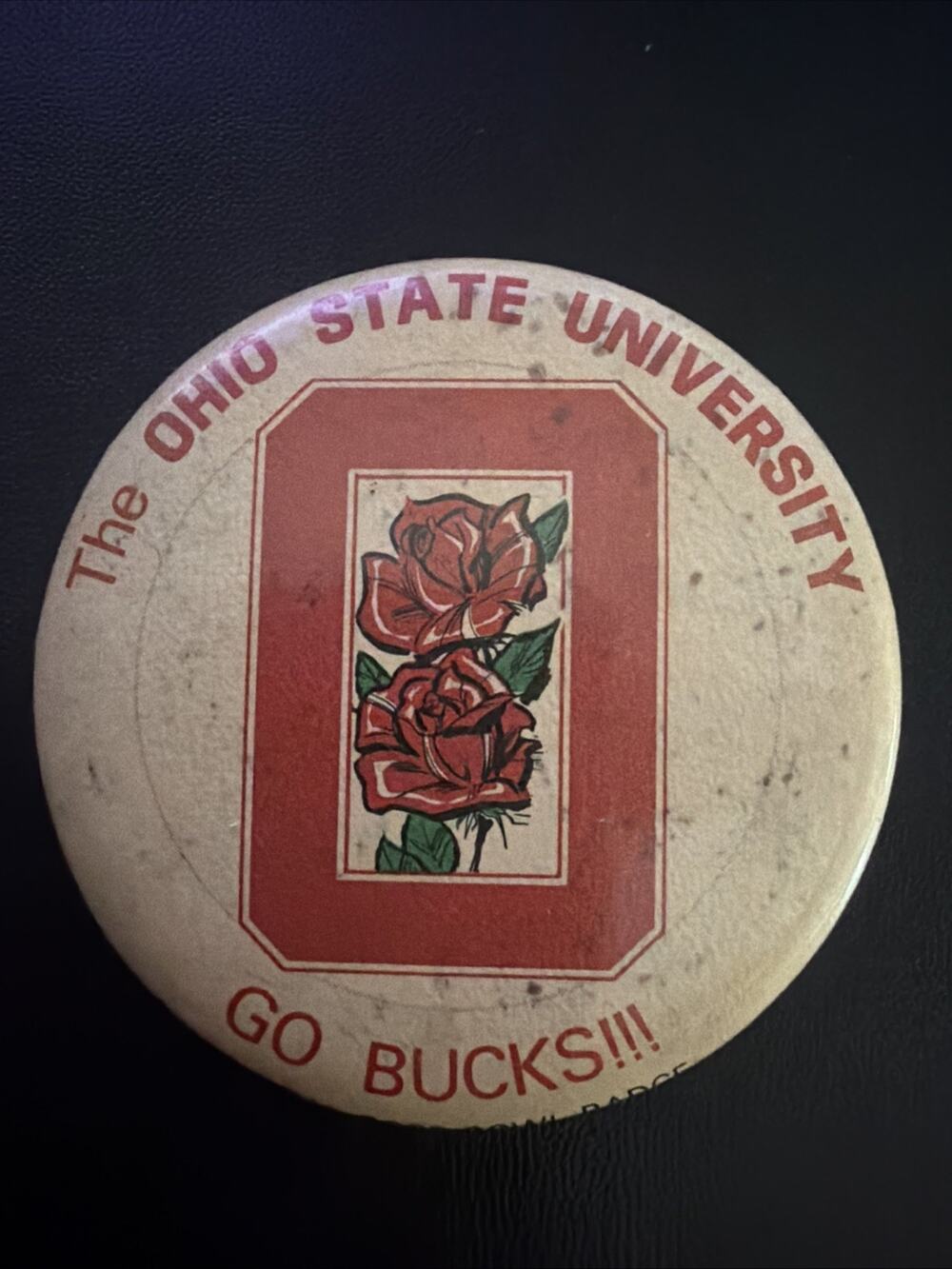 Vintage Ohio State University Buckeyes Rose Bowl Button Pin Pinback